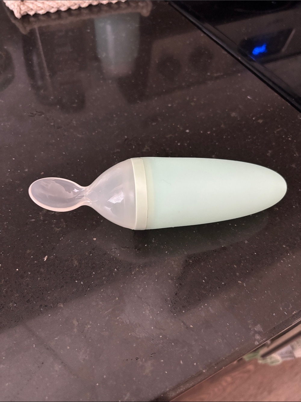 Boon Silicone Baby Spoon Feeder in Mint - Easy One-Hand Dispense